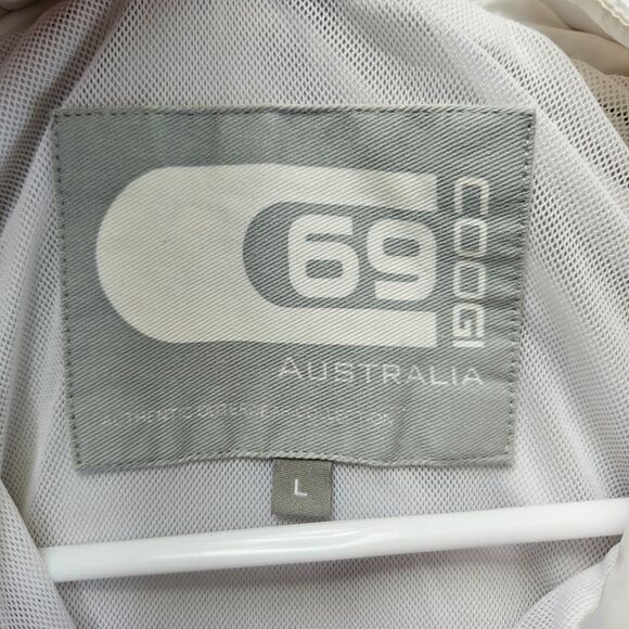 Coogi 69 Jacket Men Size Large White Full Zip Windbreaker Reflective‎ - Picture 7 of 13